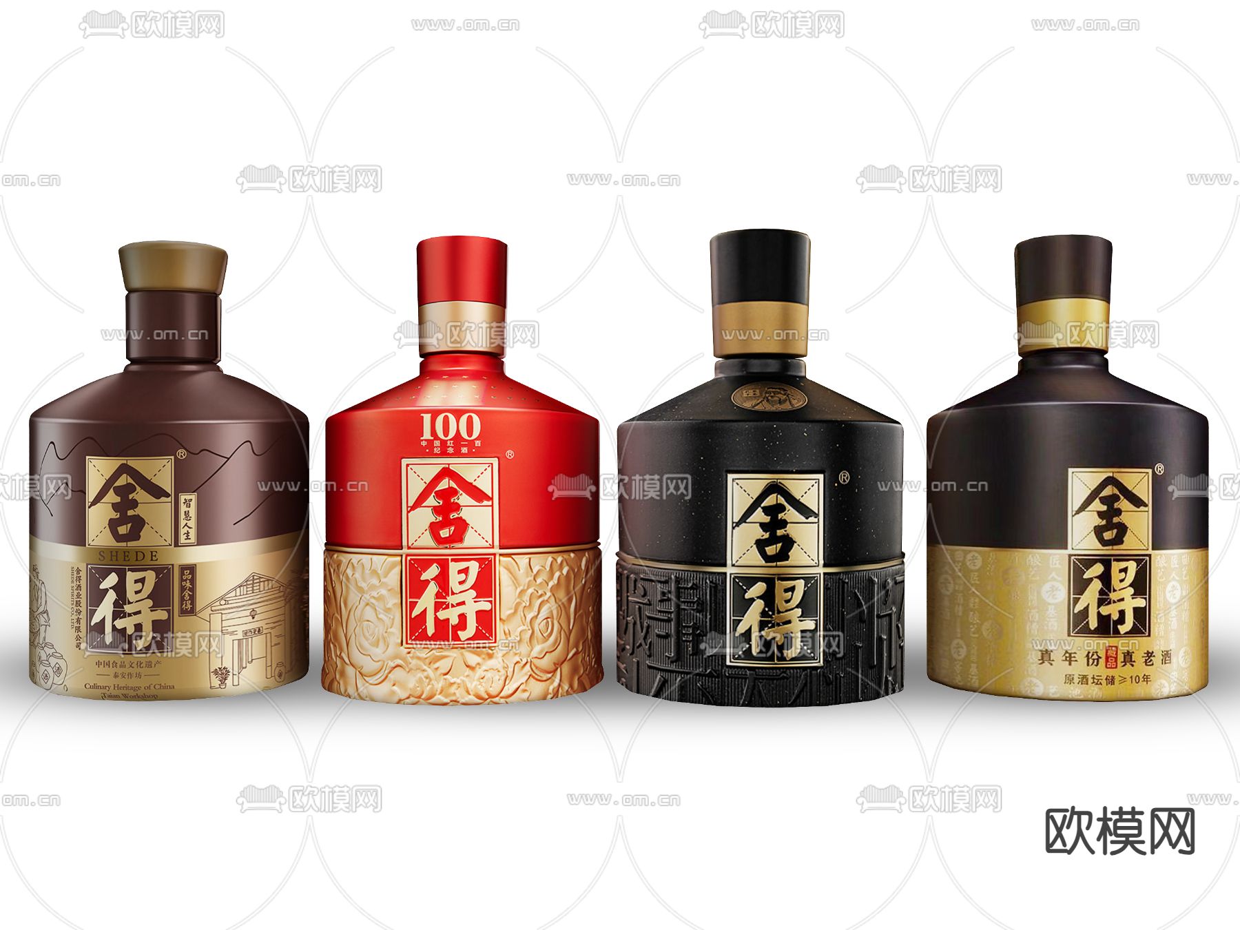 舍得酒 酒瓶 酒坛 白酒su模型下载（渲染图1）