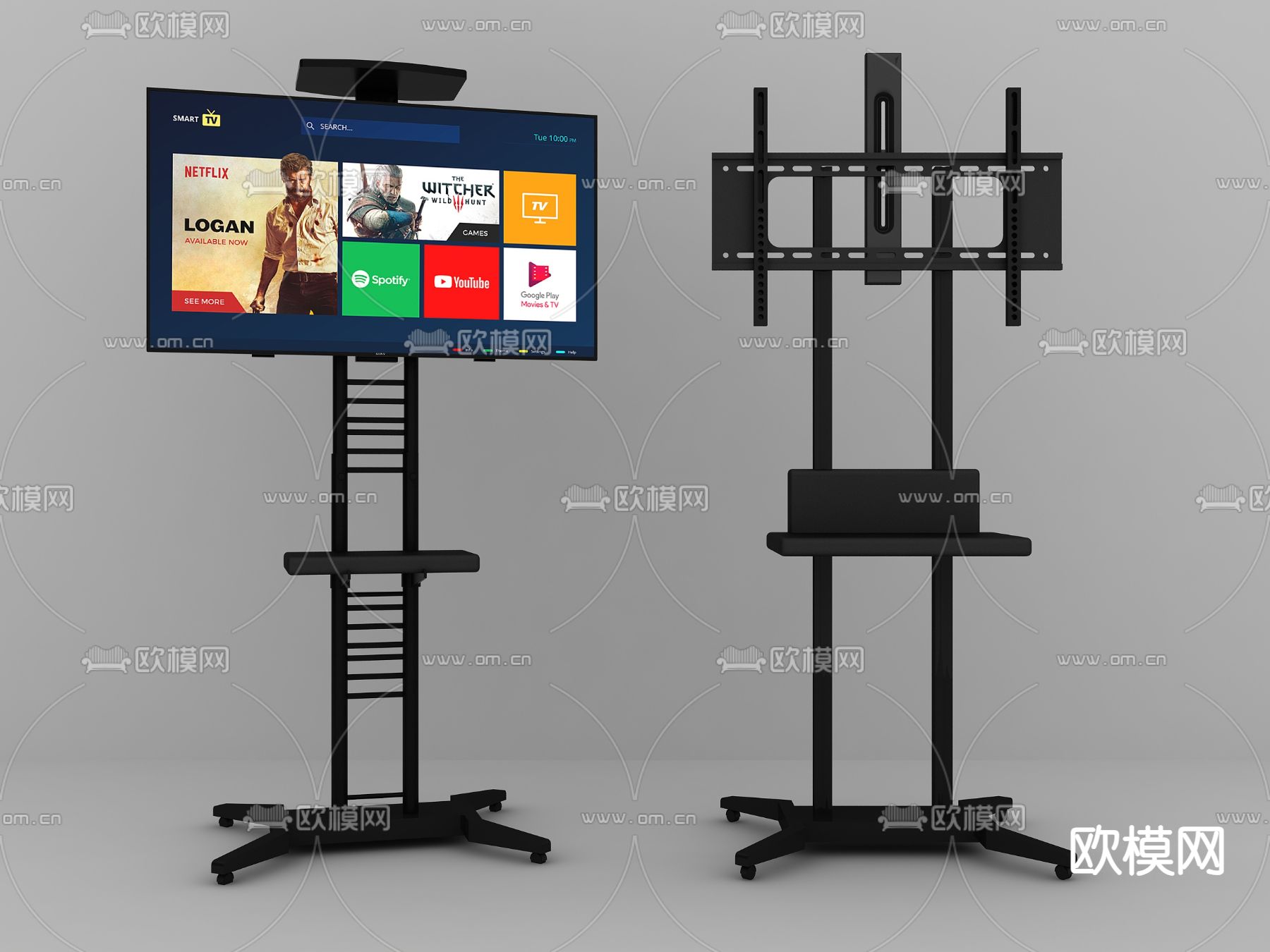 支架电视 电视机su模型下载（渲染图2）