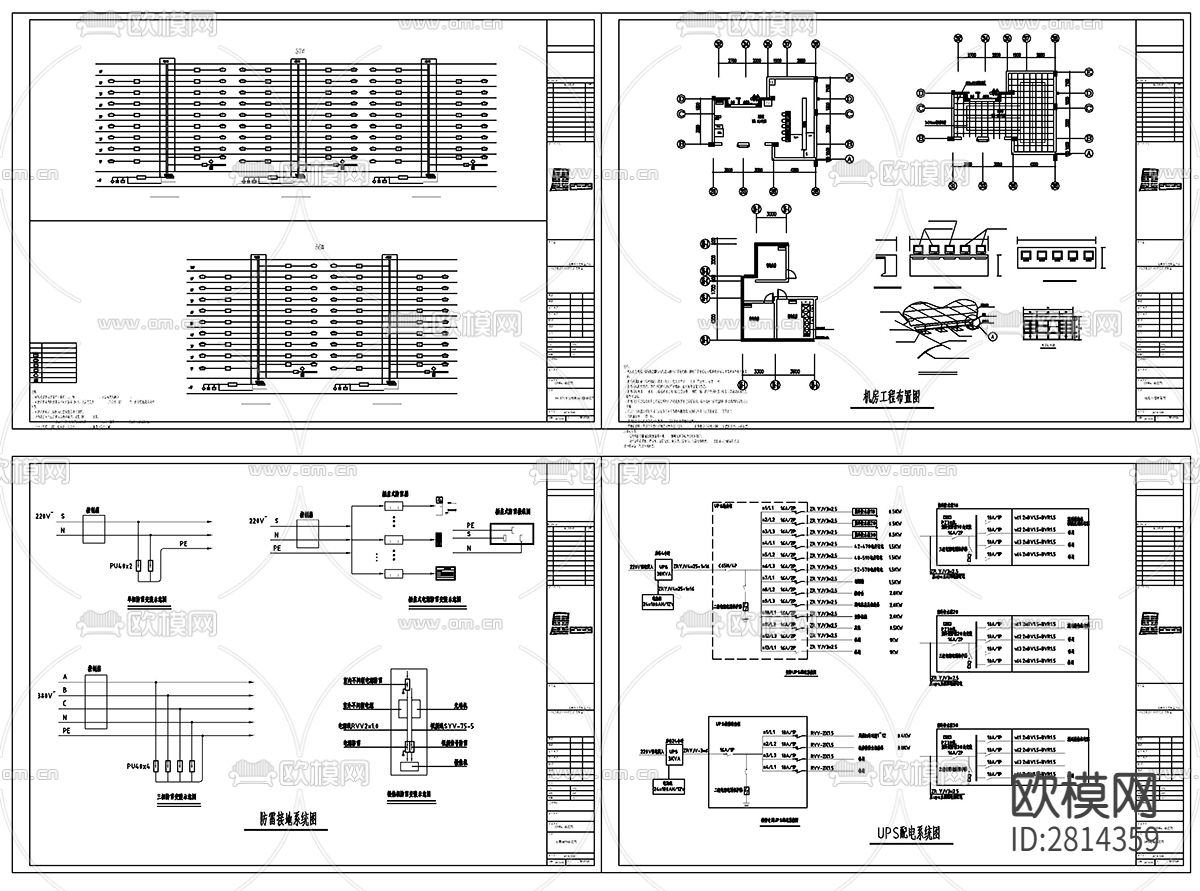 小区弱电cad施工图下载（渲染图4）