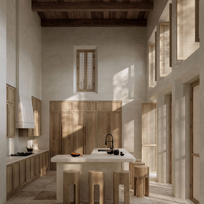  侘寂风民宿 厨房su模型 