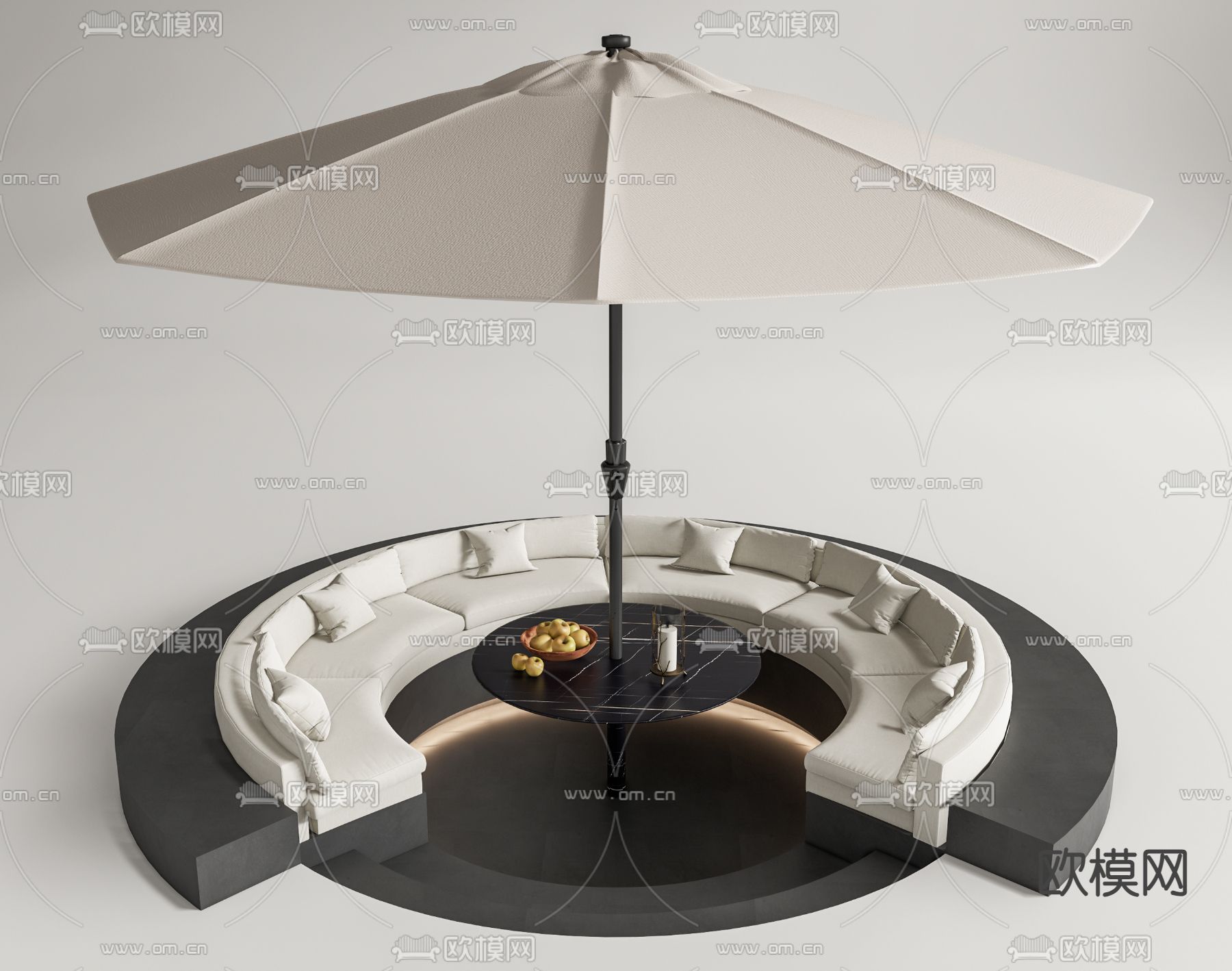 户外沙发 卡座沙发 下沉沙发3d模型下载