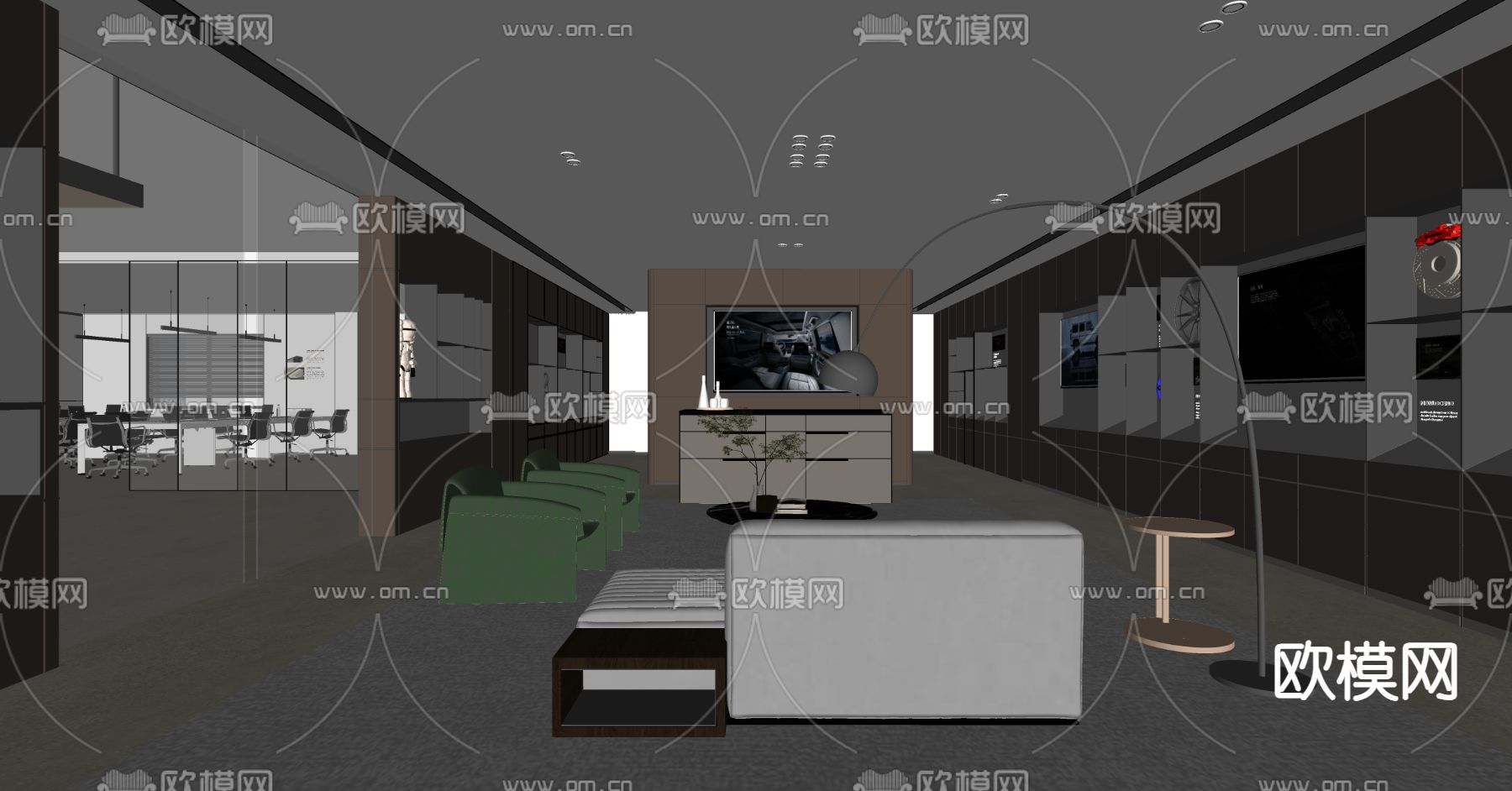 现代汽修店su模型下载（渲染图4）