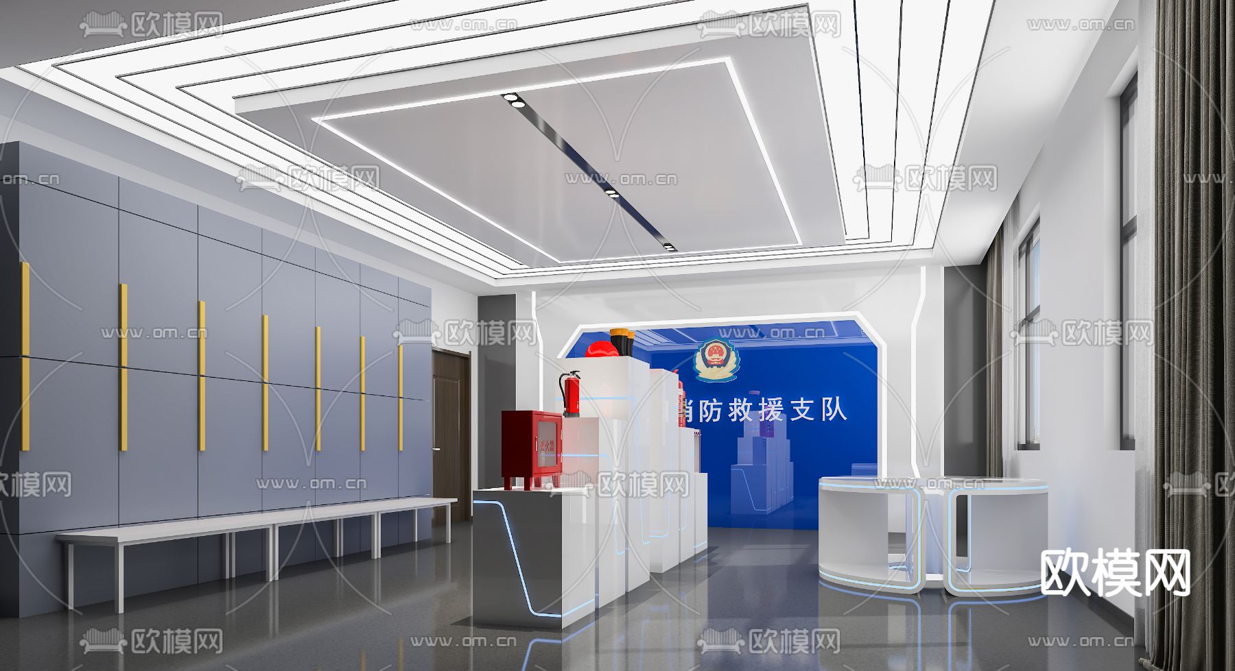 管理调度中心 监控室3d模型下载（渲染图2）