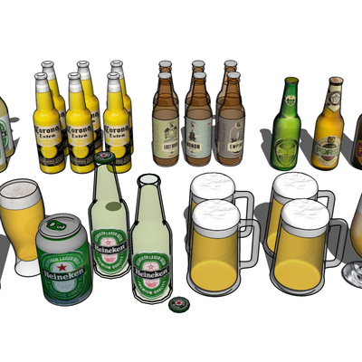  啤酒 扎啤su模型 