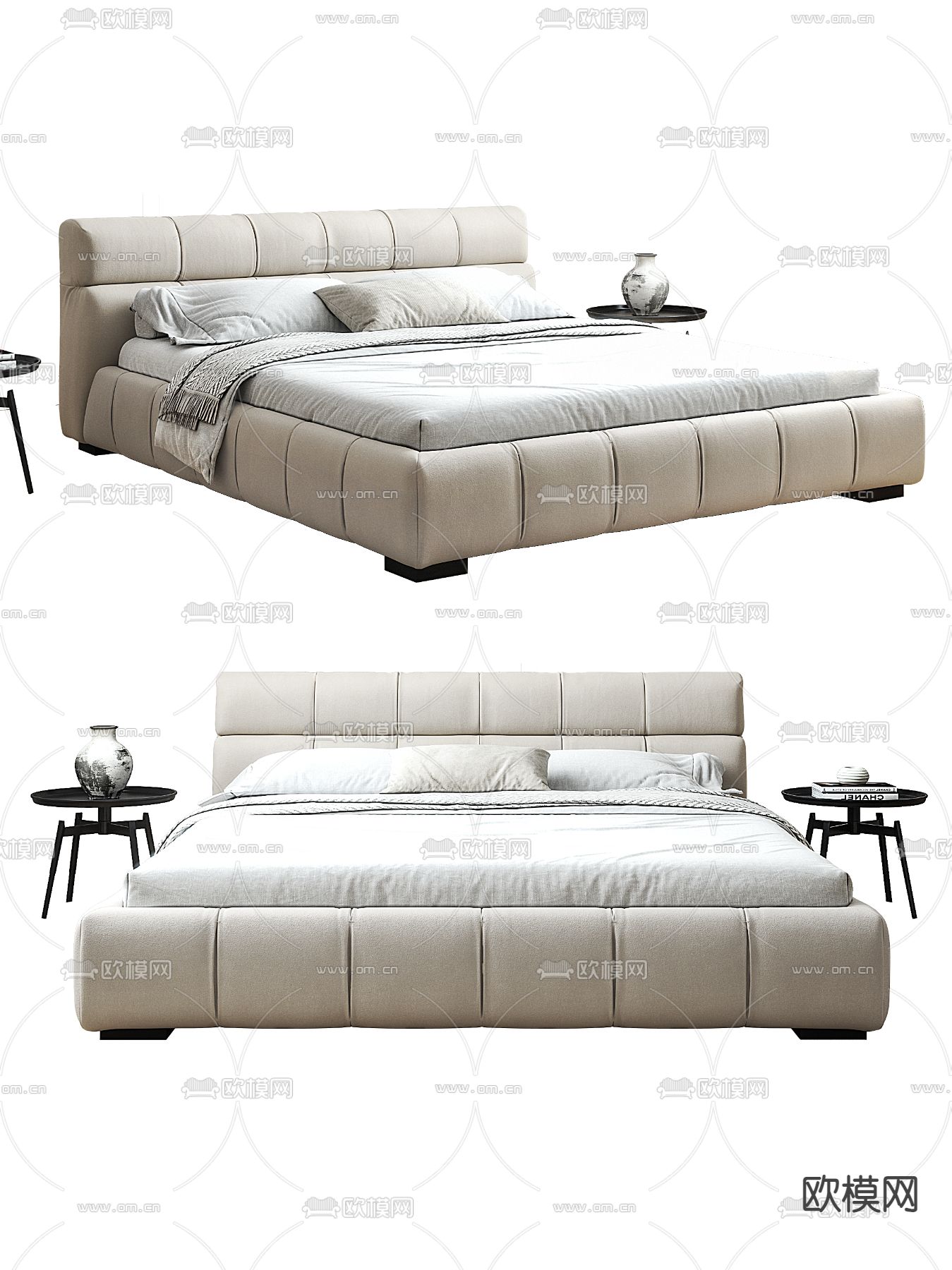 B&BItalia 双人床3d模型下载