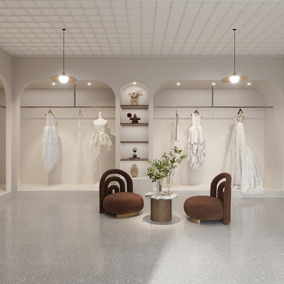  现代婚纱摄影店su模型 