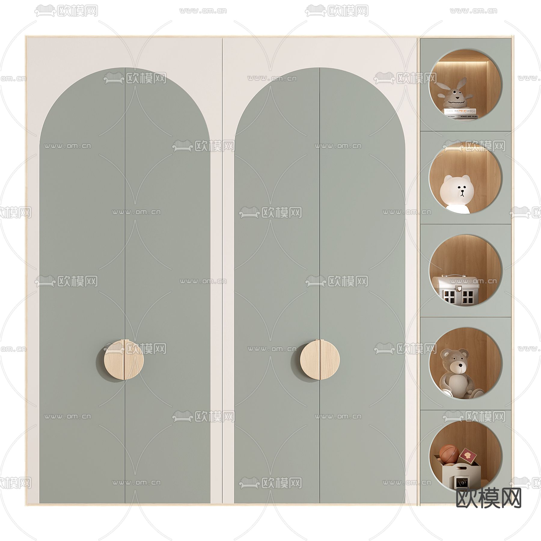 儿童衣柜 收纳柜3d模型下载