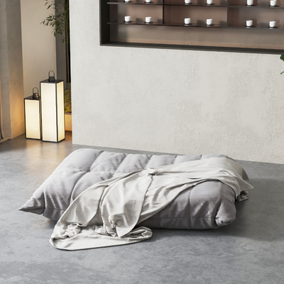  现代布艺坐垫su模型 