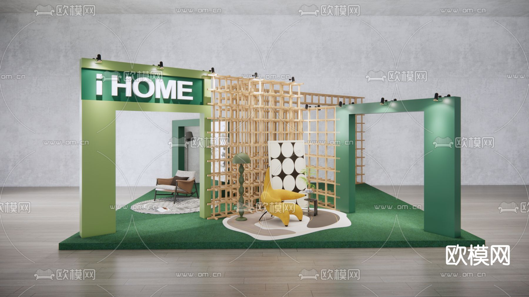 现代家具展厅 快闪店su模型