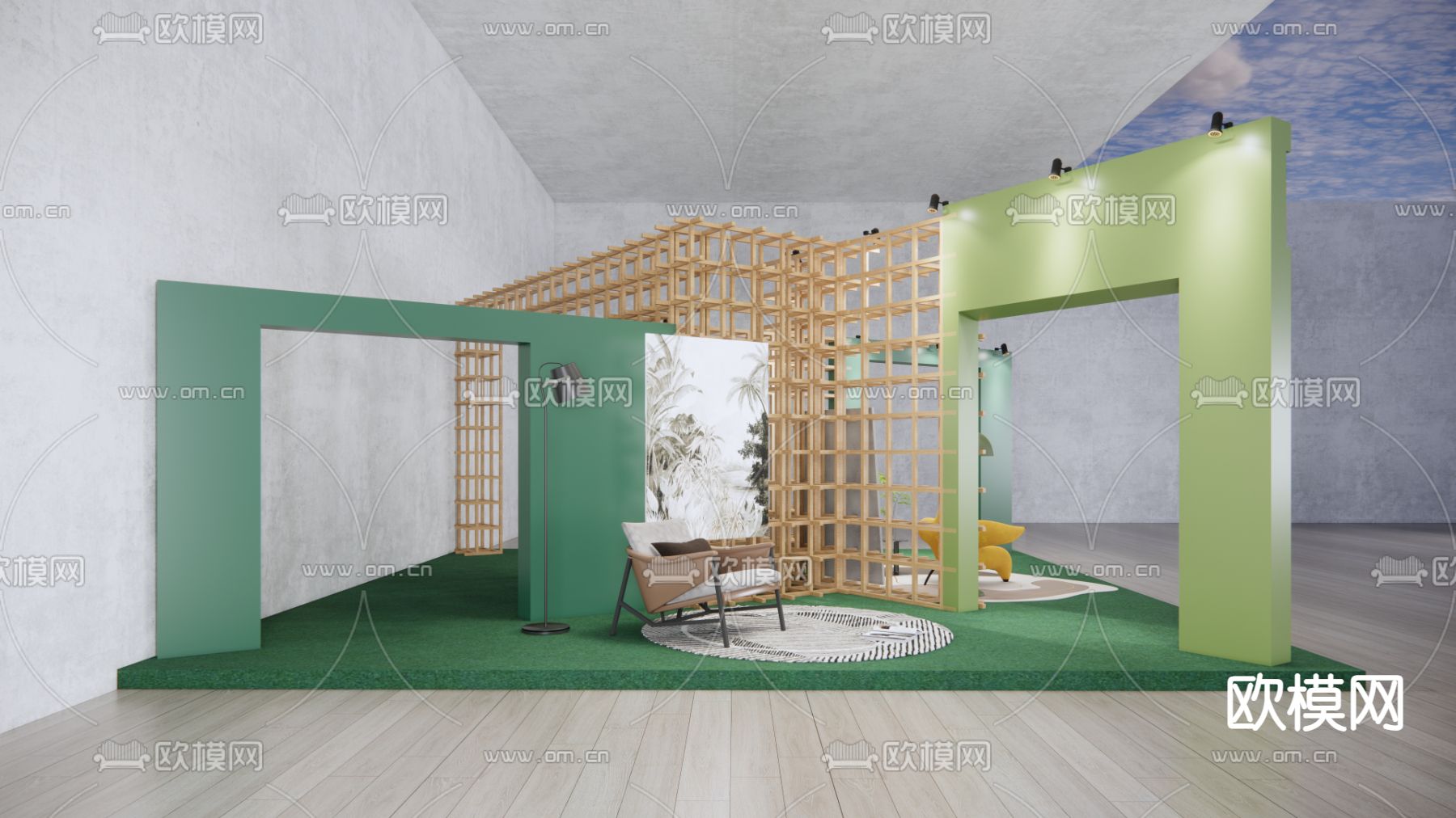 现代家具展厅 快闪店su模型