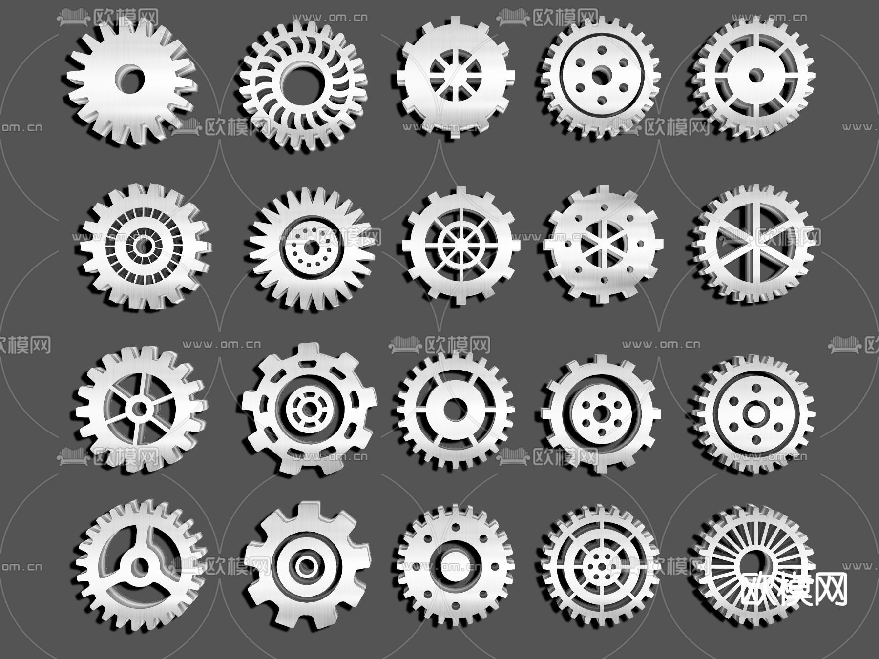 工业机械齿轮su模型下载（渲染图1）