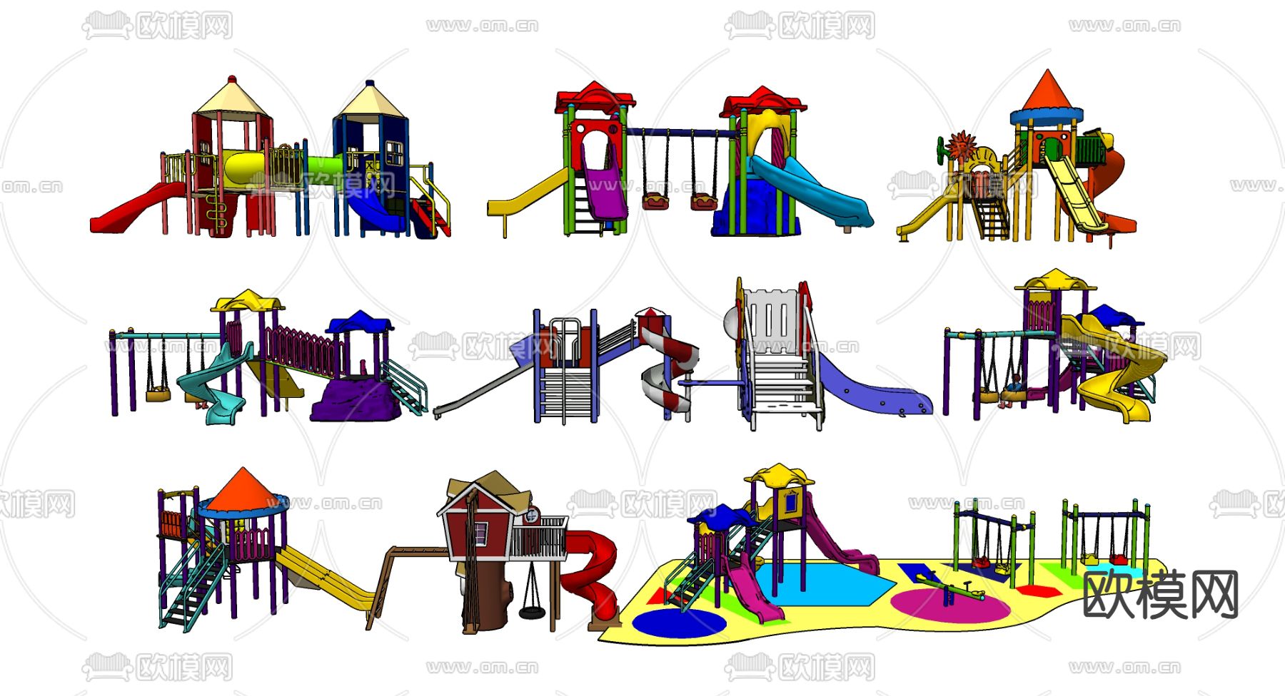 游乐设施 滑梯su模型下载