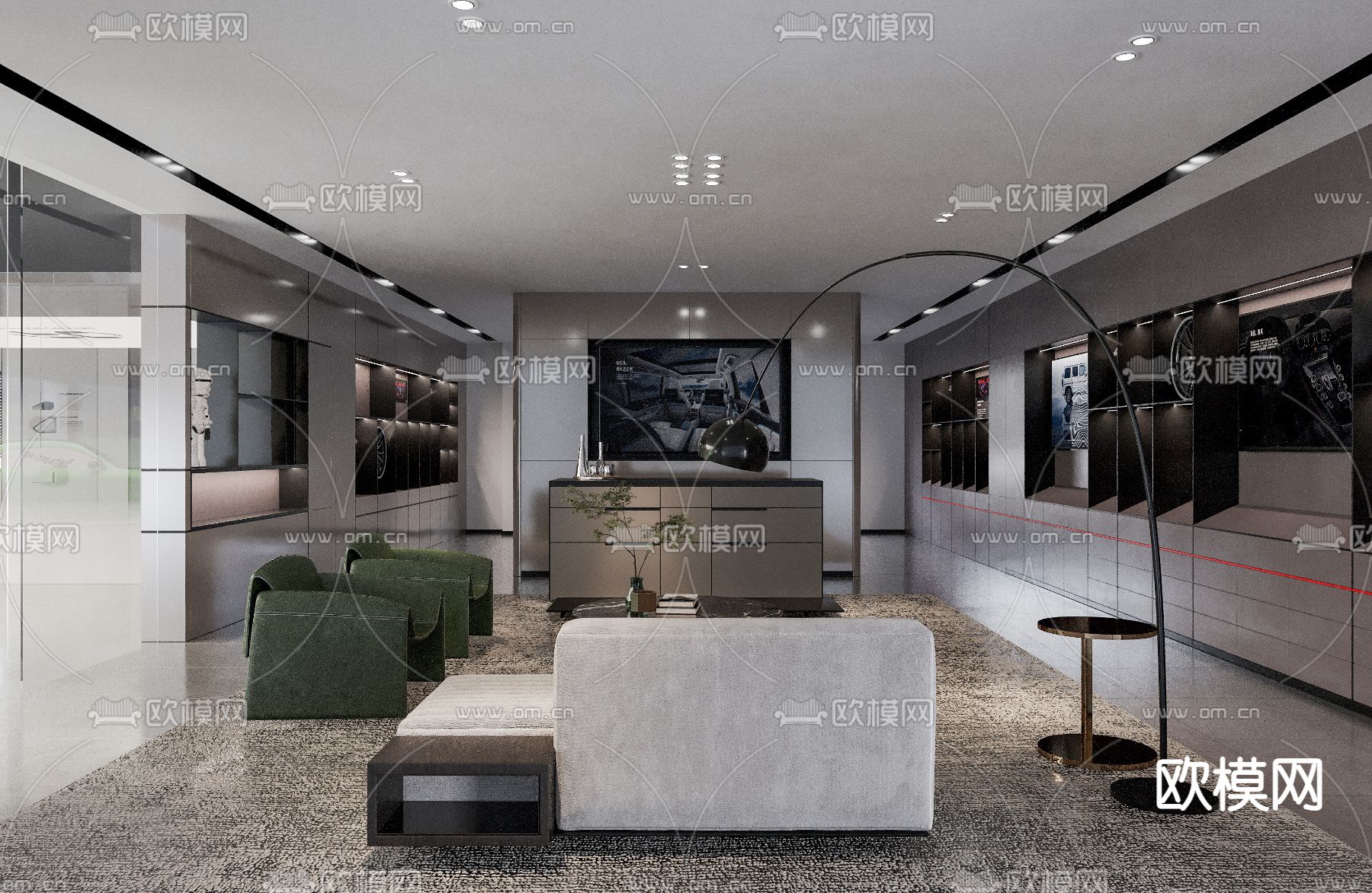 现代汽修店su模型下载（渲染图2）