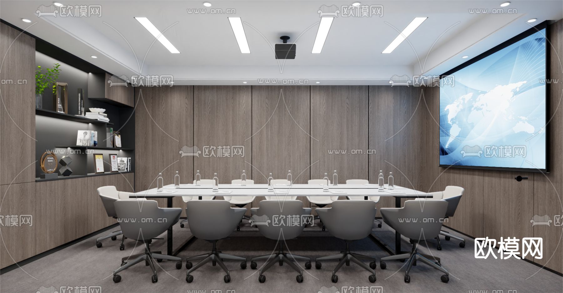 公共办公区 办公室3d模型下载（渲染图4）