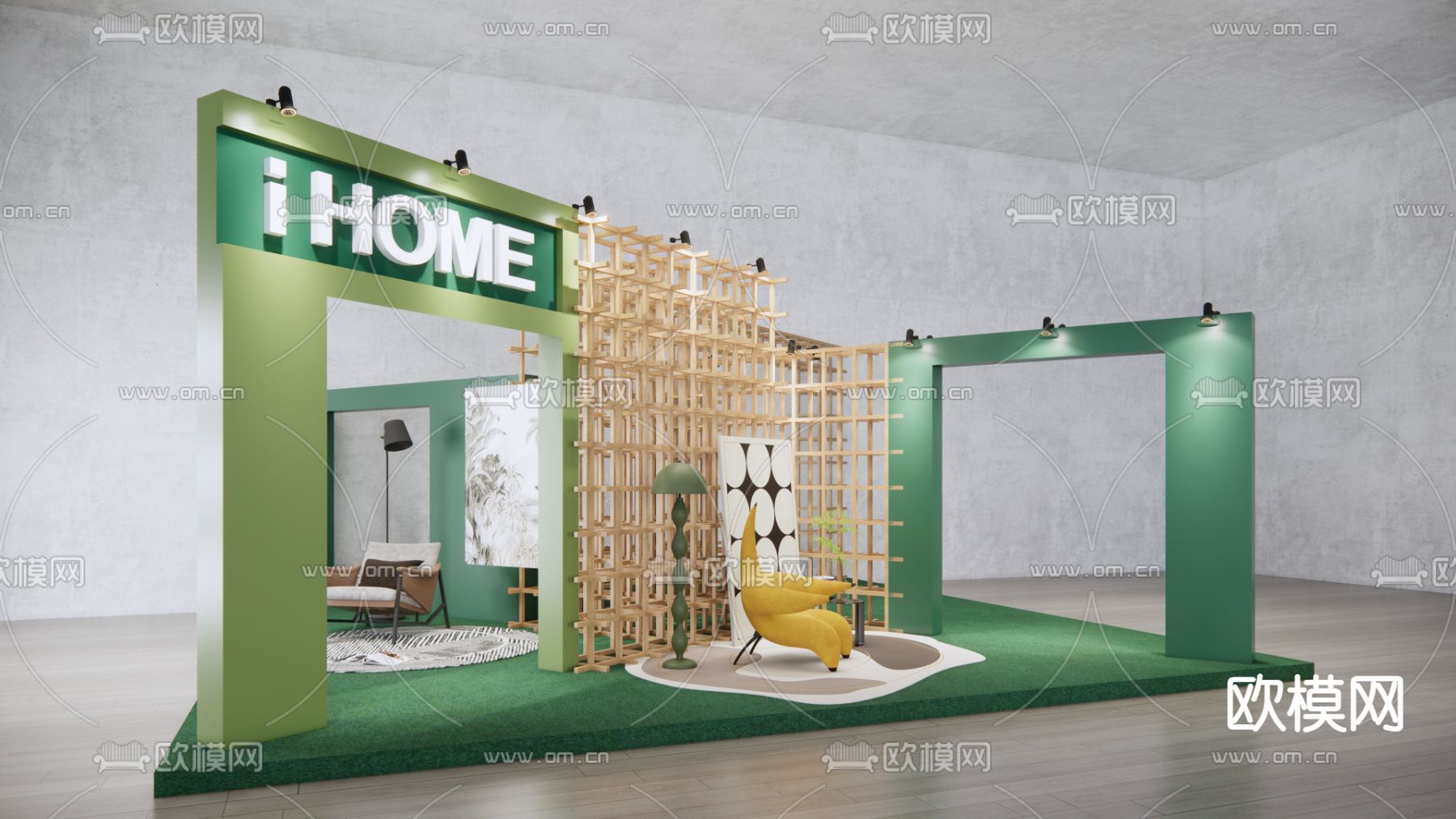 现代家具展厅 快闪店su模型