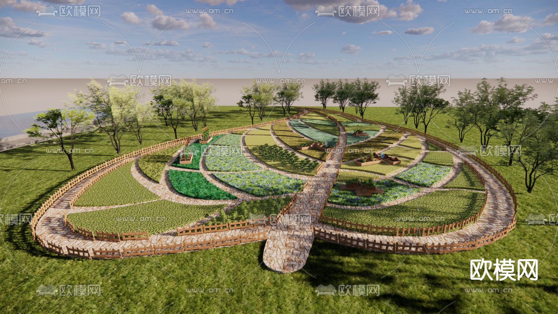 乡村庭院 创意菜园su模型