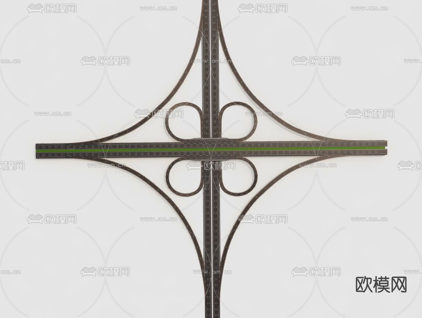 立交桥 高架桥3d模型下载（渲染图2）