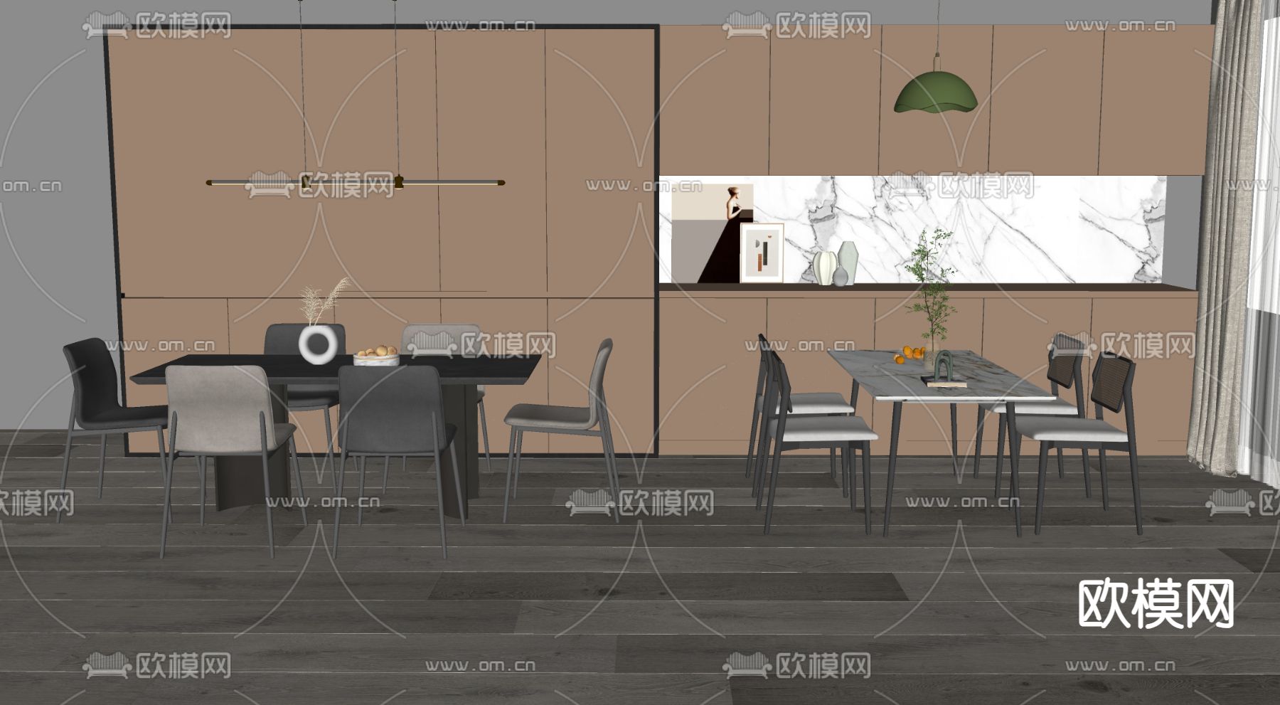 现代餐桌椅su模型