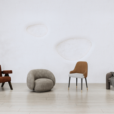 现代单人沙发su模型