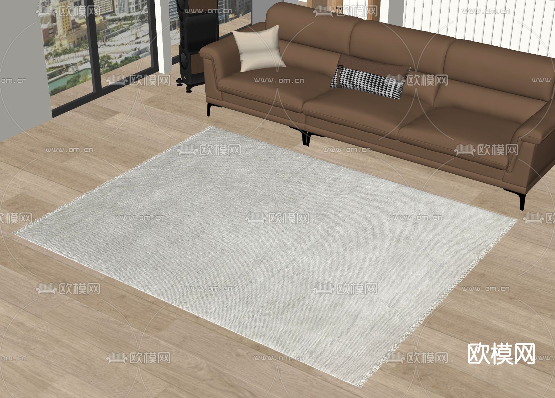 现代地毯su模型下载（渲染图2）