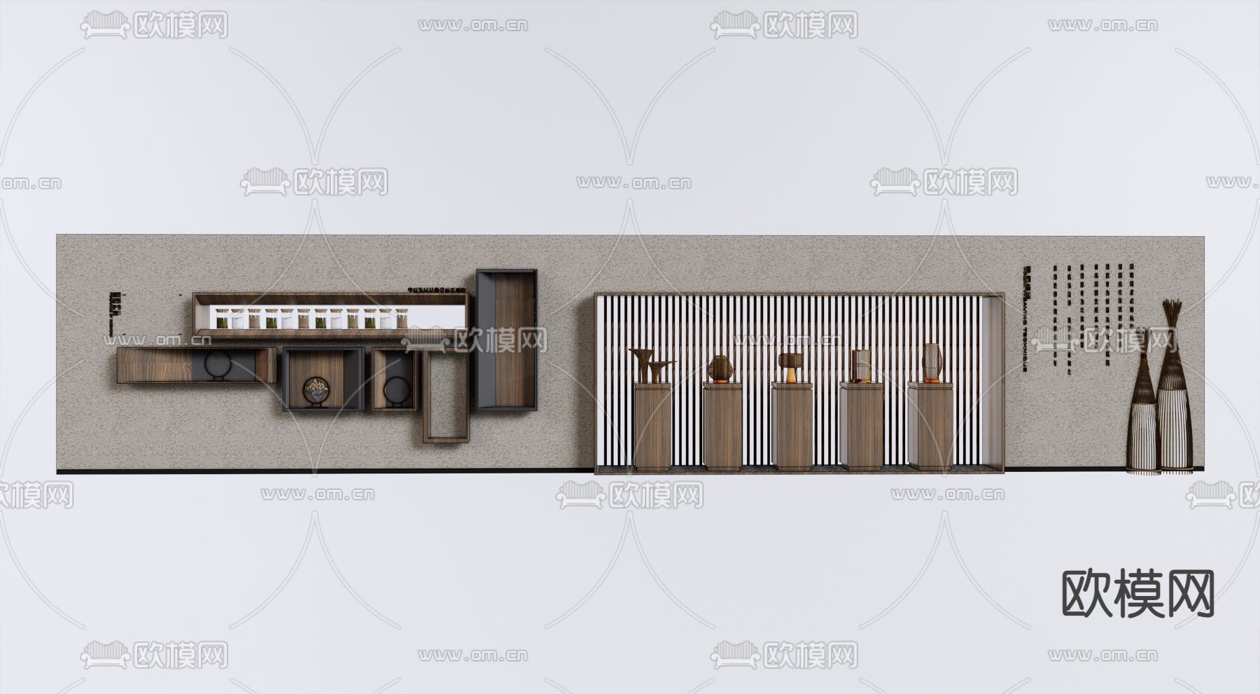 文化展示墙su模型