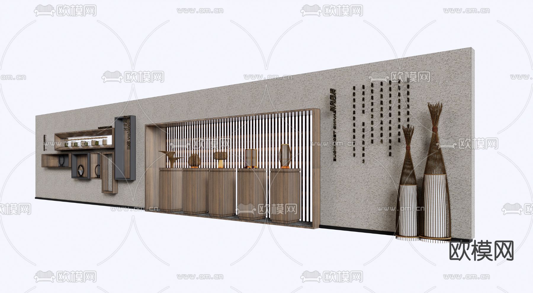 文化展示墙su模型