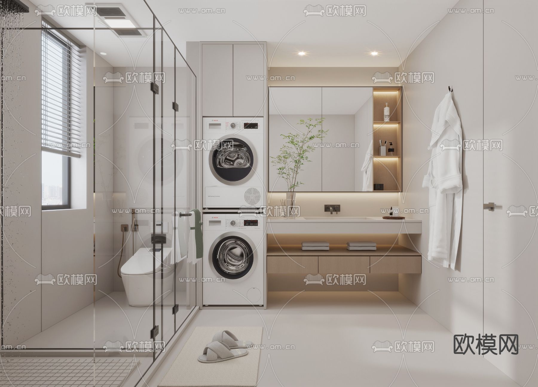 卫生间 浴室su模型下载（渲染图1）