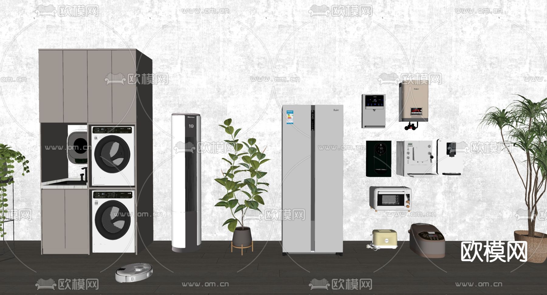 洗衣机 空调 冰箱su模型