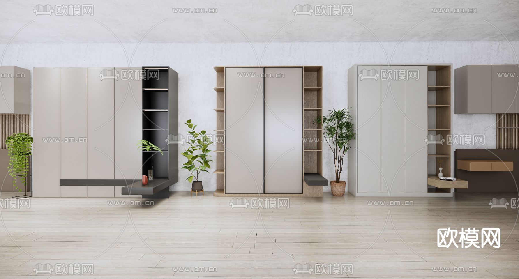 现代衣柜su模型