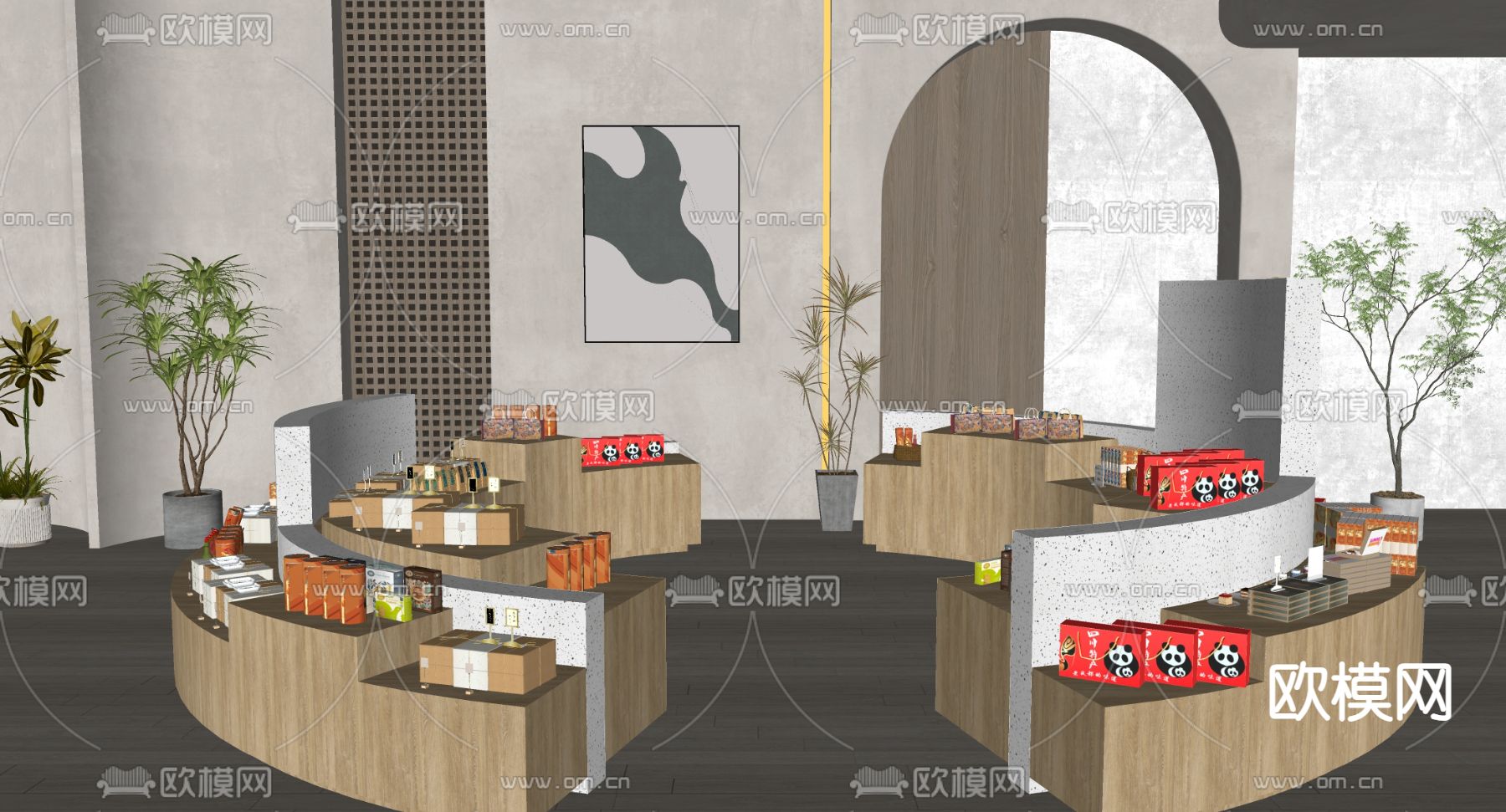 现代文创展台su模型