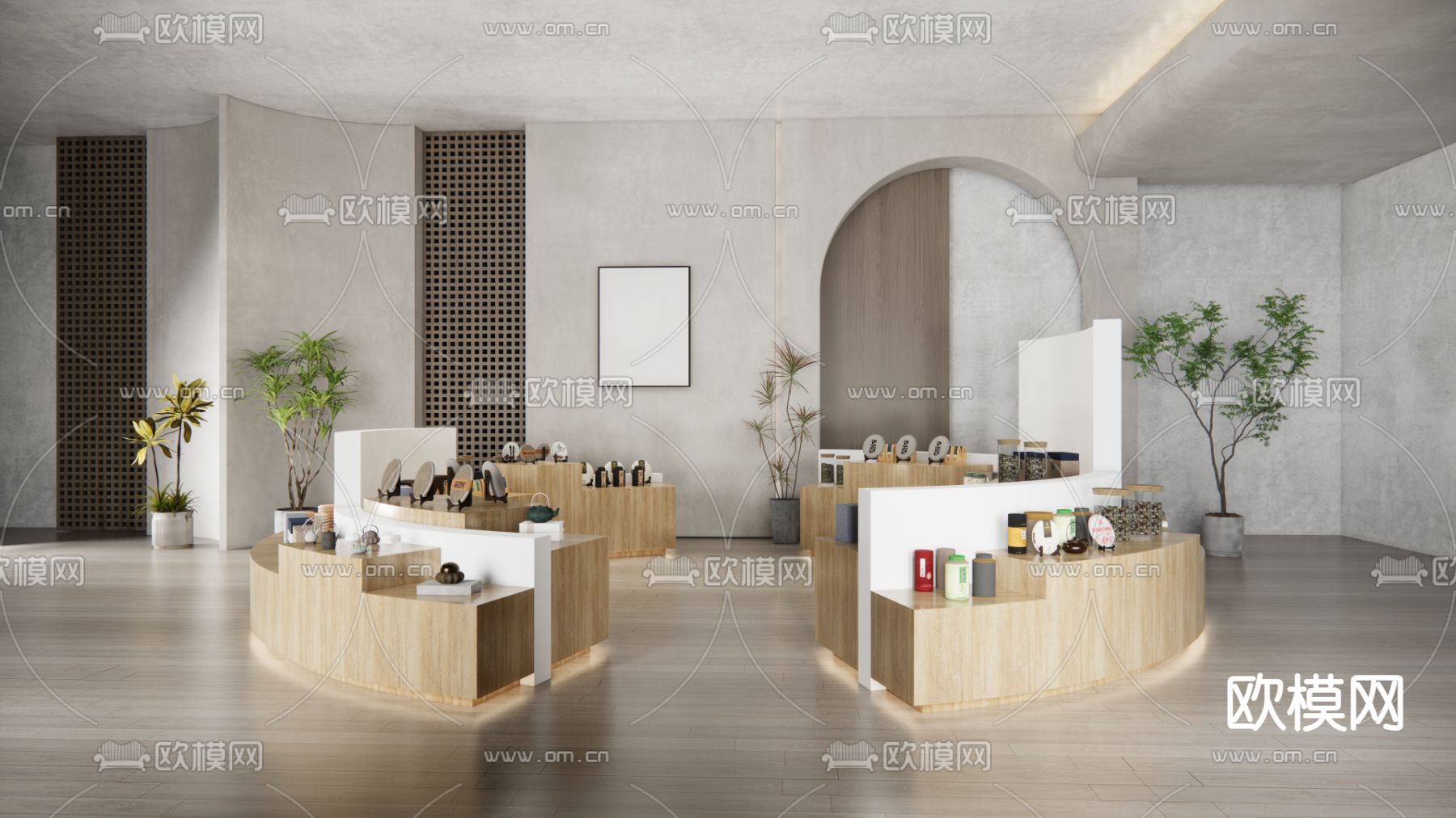 茶叶展台 创意展台su模型