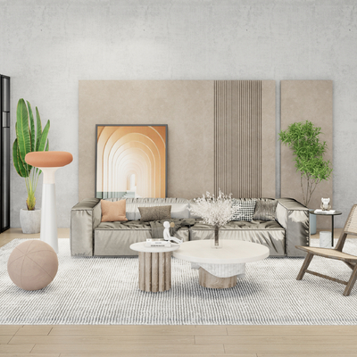 现代组合沙发su模型