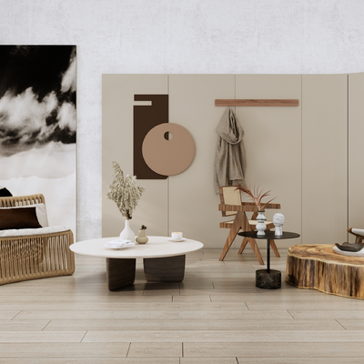 现代休闲桌椅su模型