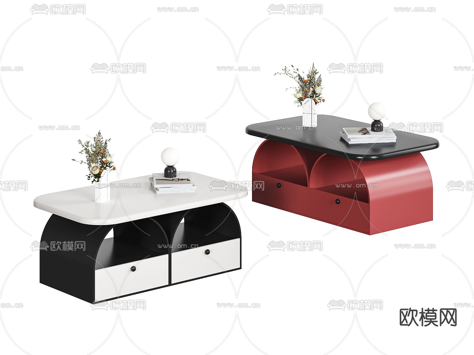 现代茶几3d模型下载