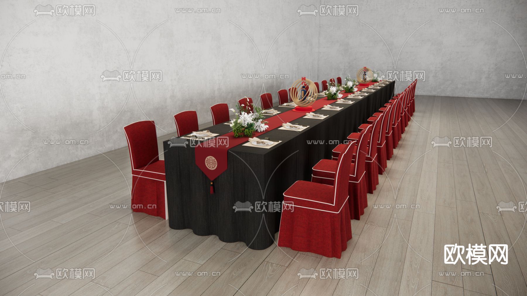 餐桌椅 宴会桌椅su模型