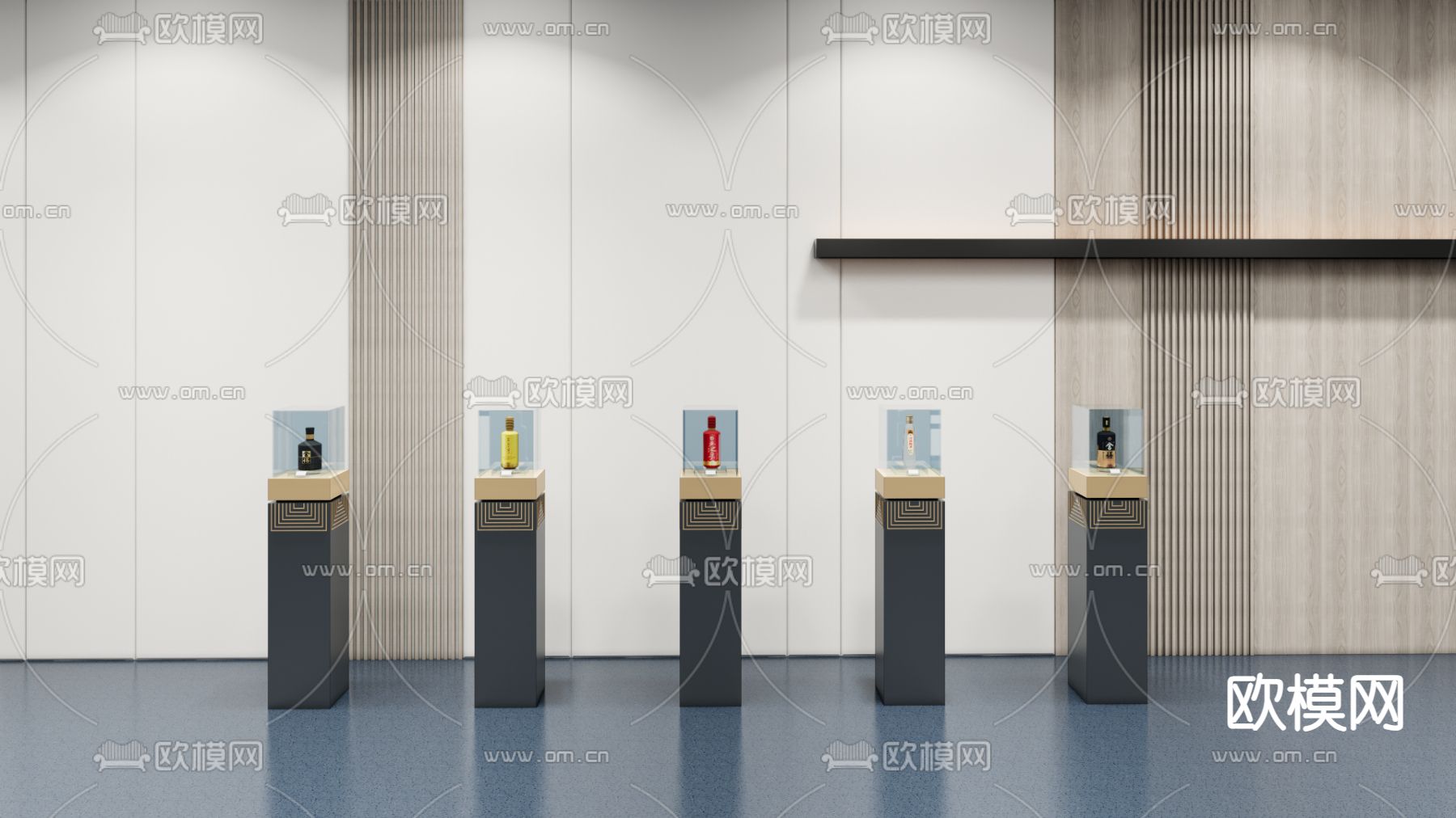 酒类展柜 玻璃展柜su模型