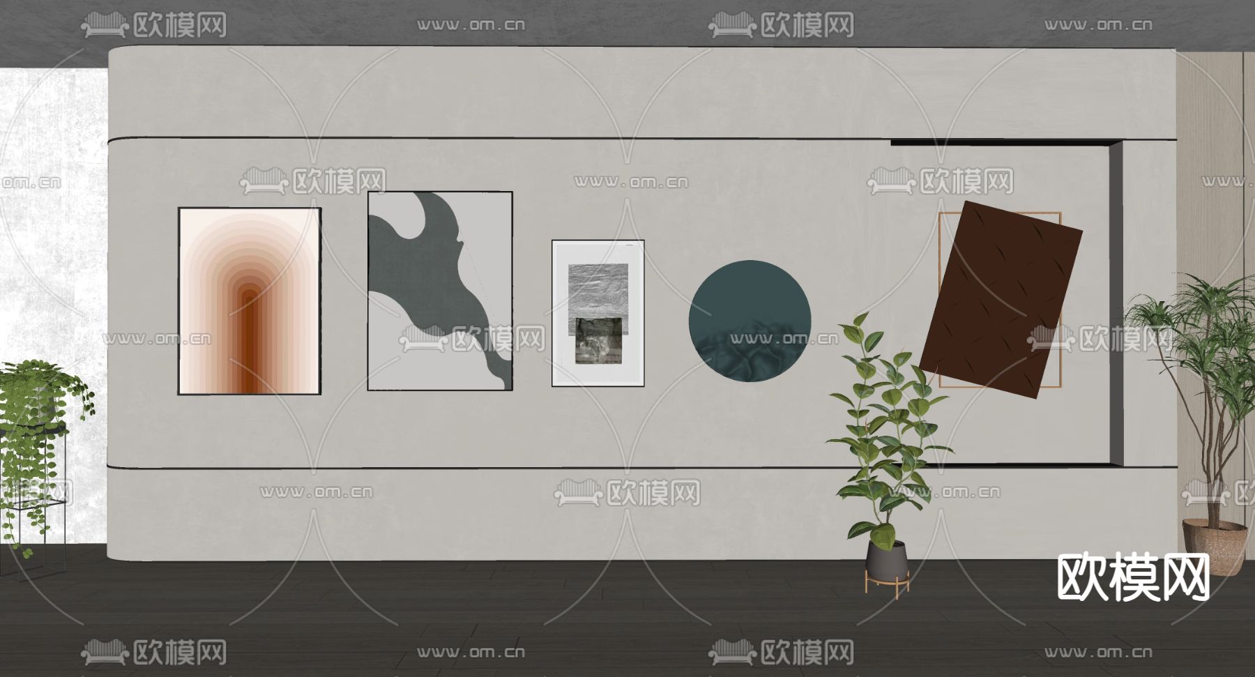 现代装饰画su模型