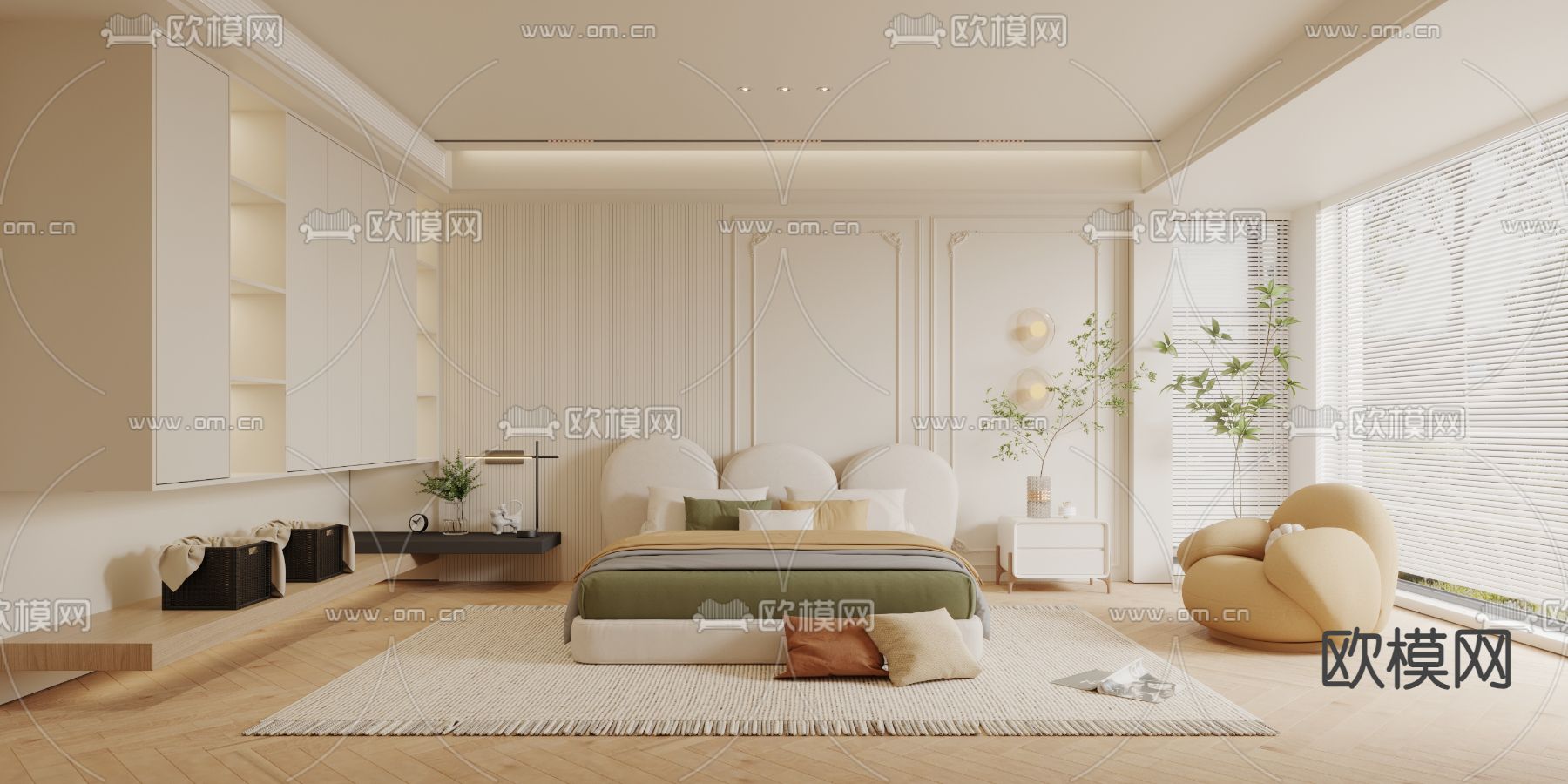 法式卧室 主卧3d模型下载