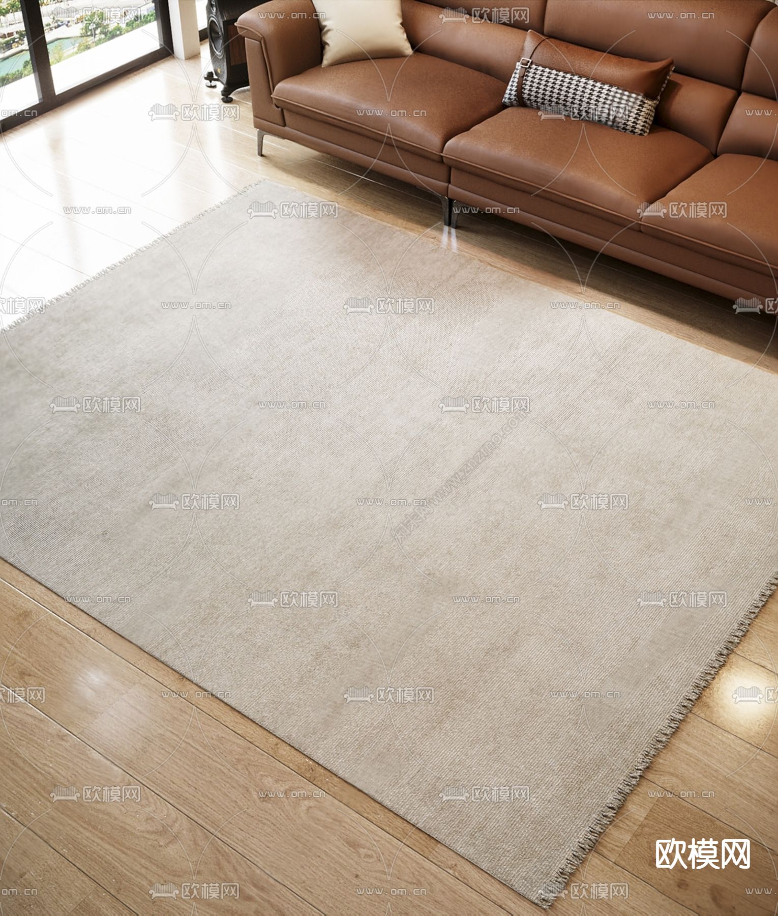 现代地毯su模型下载（渲染图1）