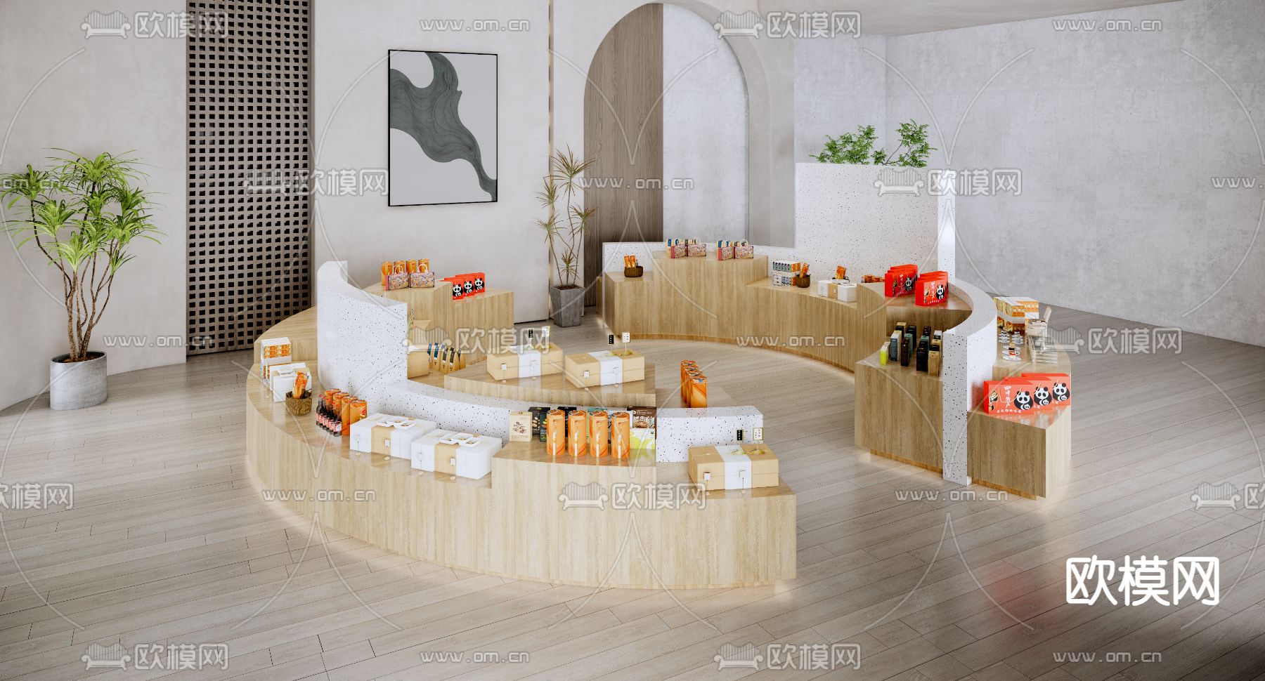 现代文创展台su模型