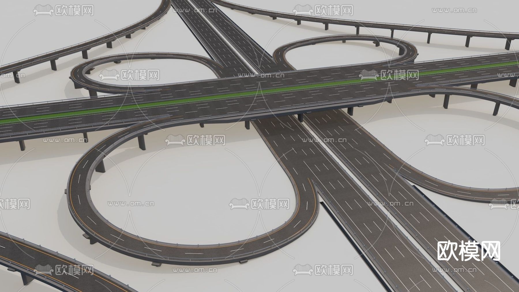 立交桥 高架桥3d模型下载（渲染图1）