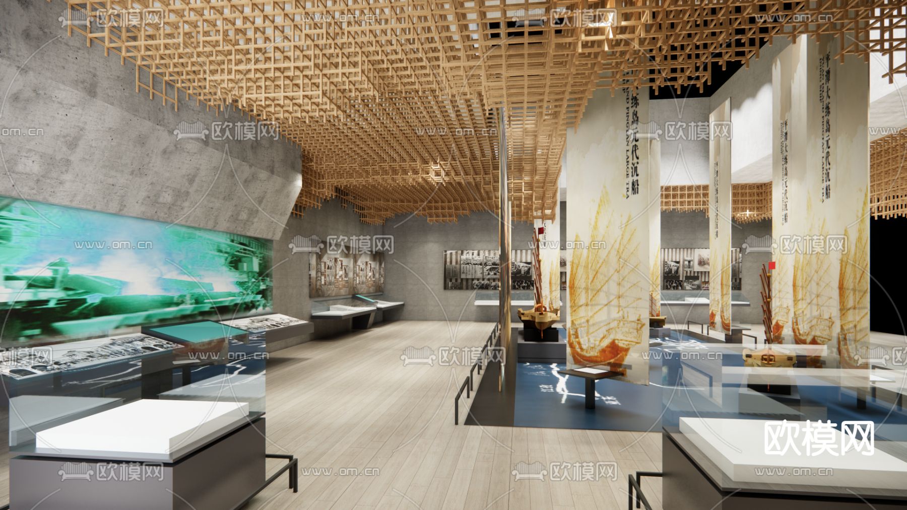 现代博物馆 文化展厅su模型