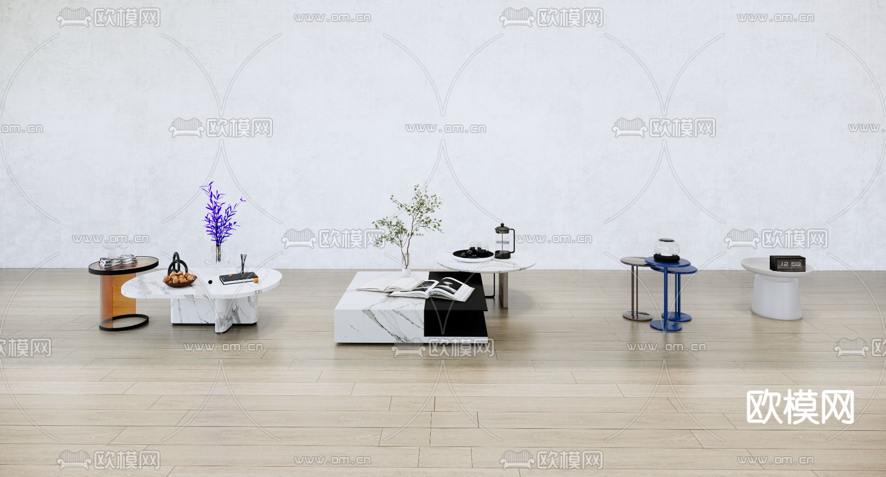 现代茶几su模型下载（渲染图1）