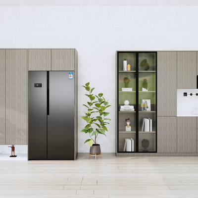 现代冰箱柜su模型