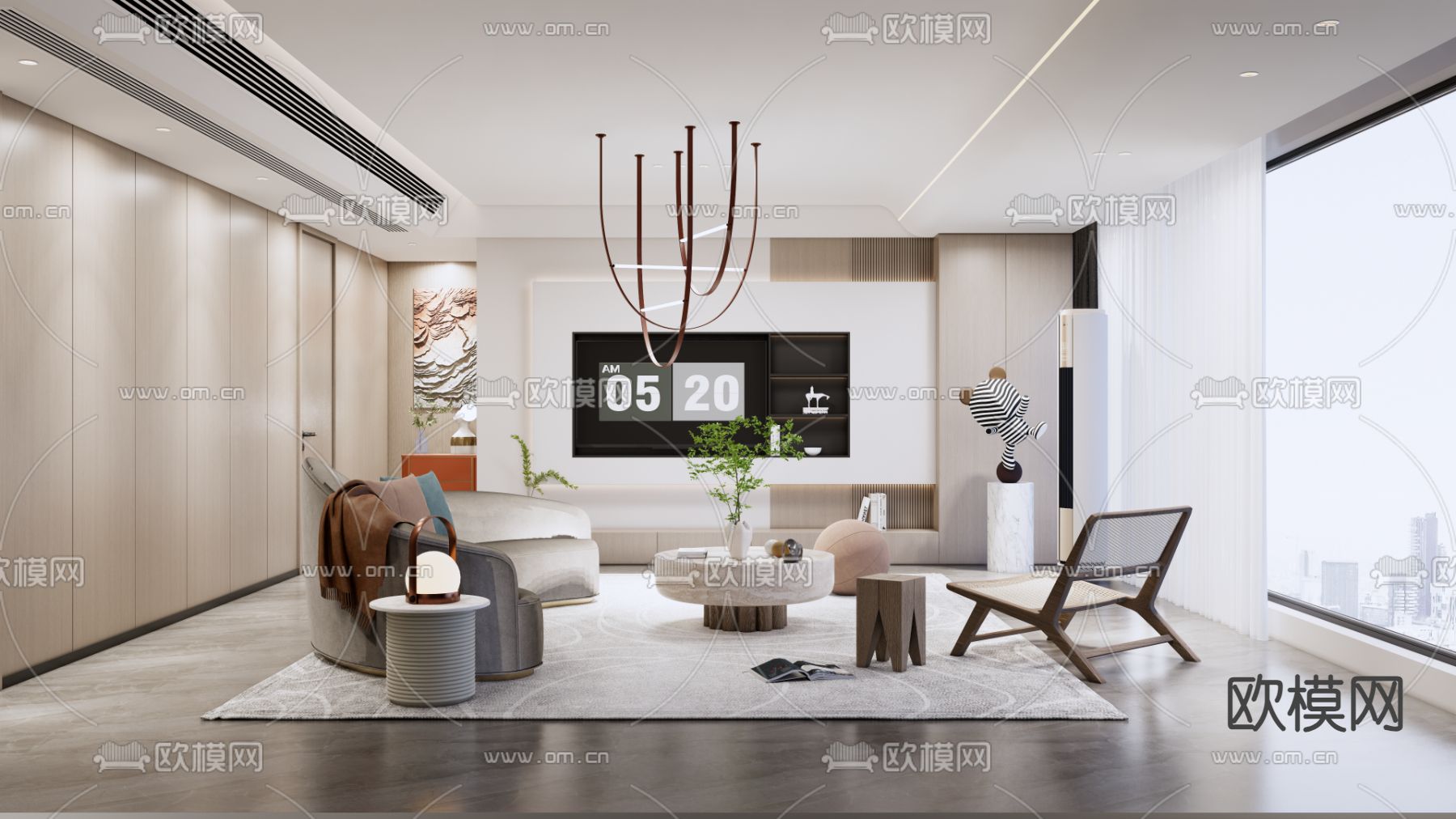 现代客厅su模型