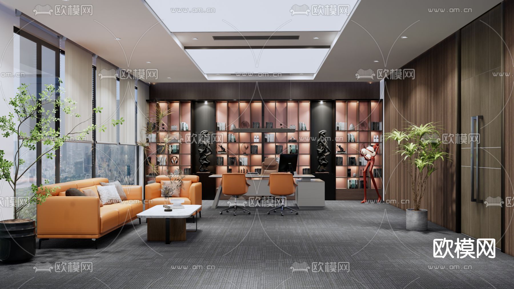 现代经理办公室su模型