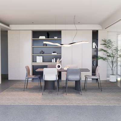 现代餐厅su模型