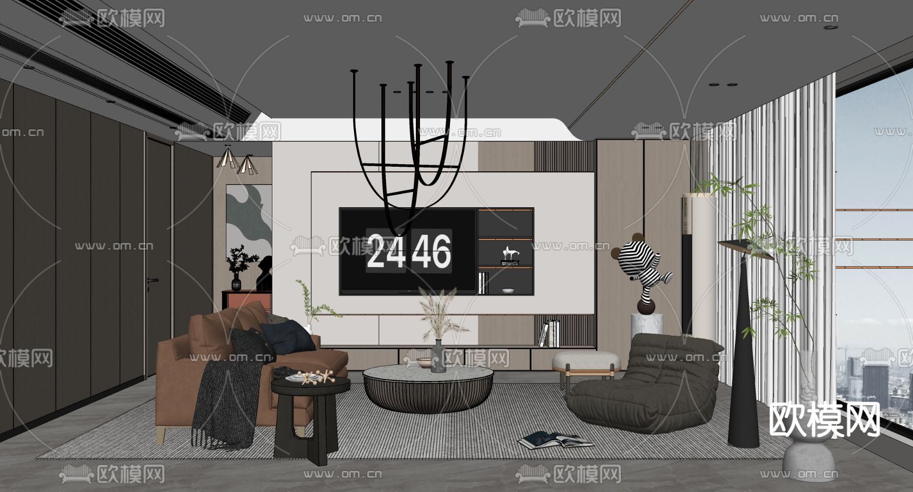 现代客厅su模型