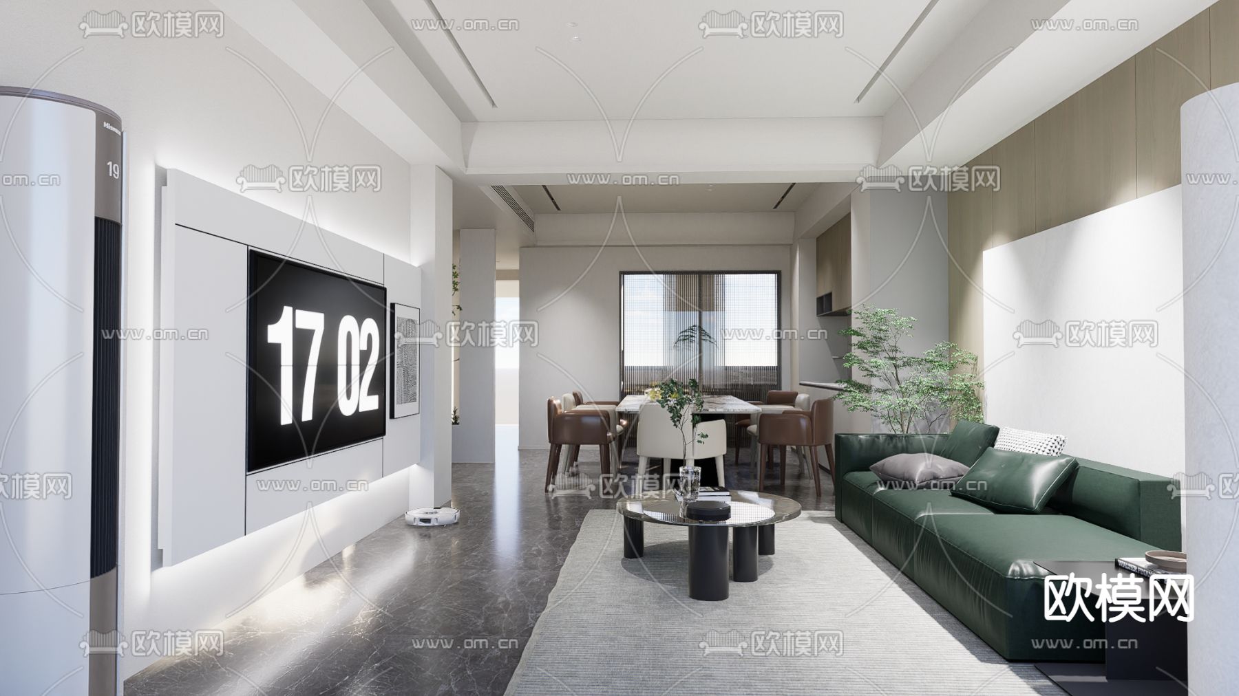 现代客餐厅su模型