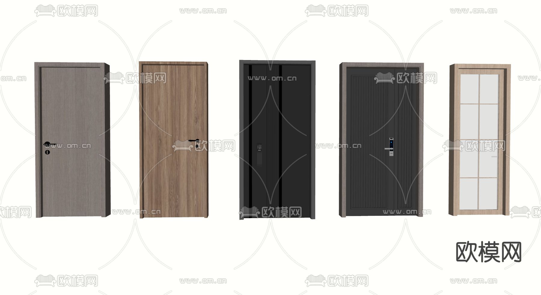 房间门 单开门su模型